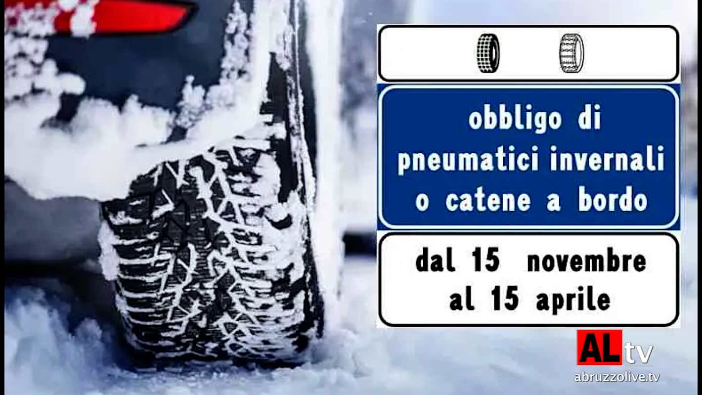 Abruzzo. Scatta l'obbligo di catene a bordo o di pneumatici invernali