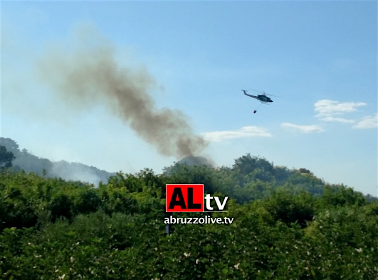 Torino di Sangro. Incendio a ridosso della spiaggia riservata ai nudisti. Statale 16 bloccata