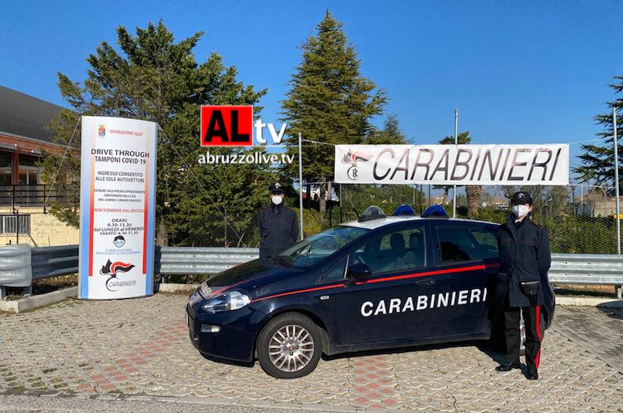 Coronavirus. Vasto. Attivo drive in tamponi sotto lo sguardo attento dei carabinieri