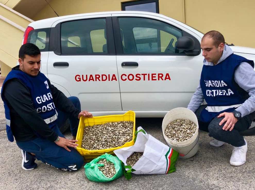 Ortona. Sequestrati 70 chili di vongole finite nell'auto di un comandante di barca